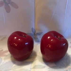Two Decorative Artificial Fruit Glazed Faux Fruit Apples 3”x2.5”